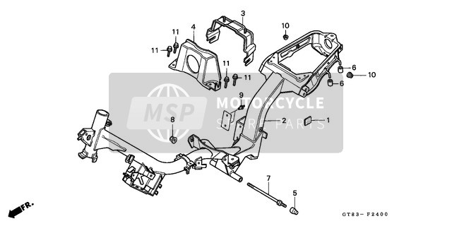 Honda PK50S 1990 Rahmenkörper für ein 1990 Honda PK50S